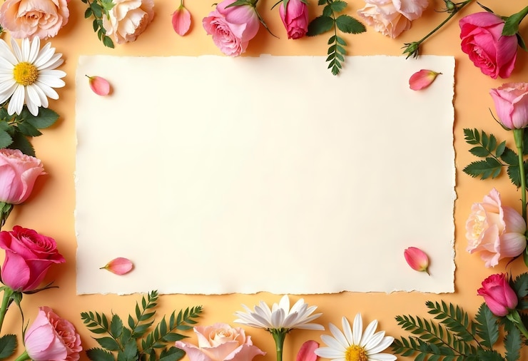 Photo gratuit beau cadre floral de printemps