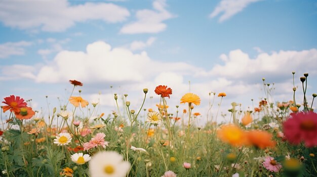 Un beau champ de fleurs