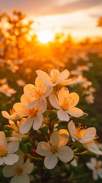 Un beau champ de fleurs