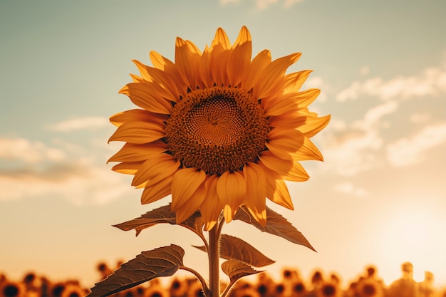 Beau champ de tournesols