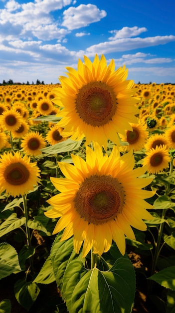 Photo gratuite beau champ de tournesols