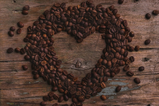Beau coeur de grains de café