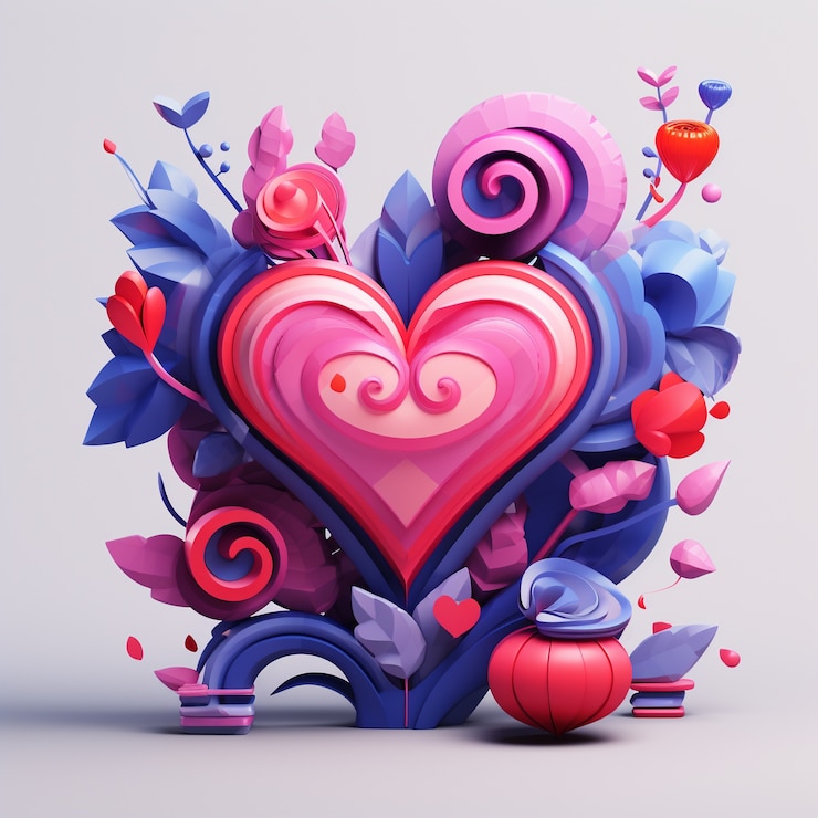 Photo gratuit beau coeur en studio