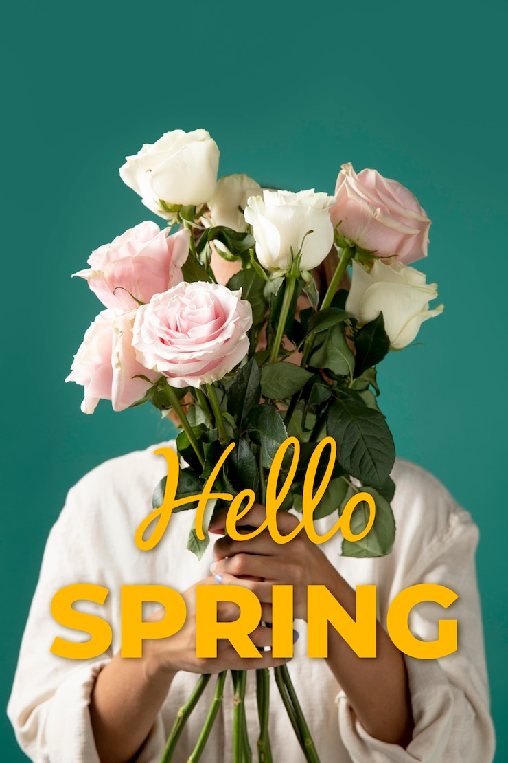 Photo gratuit beau collage de printemps bonjour