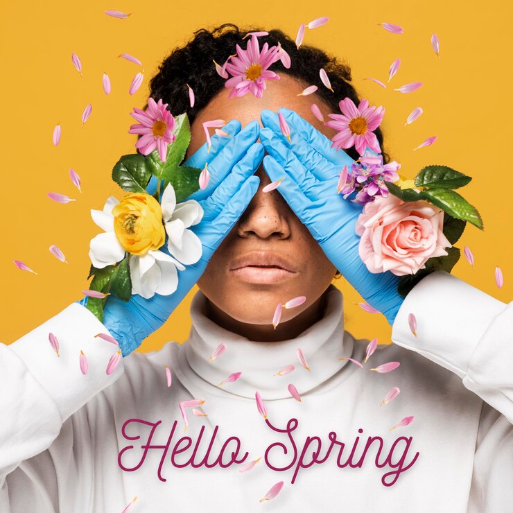 Photo gratuit beau collage de printemps bonjour