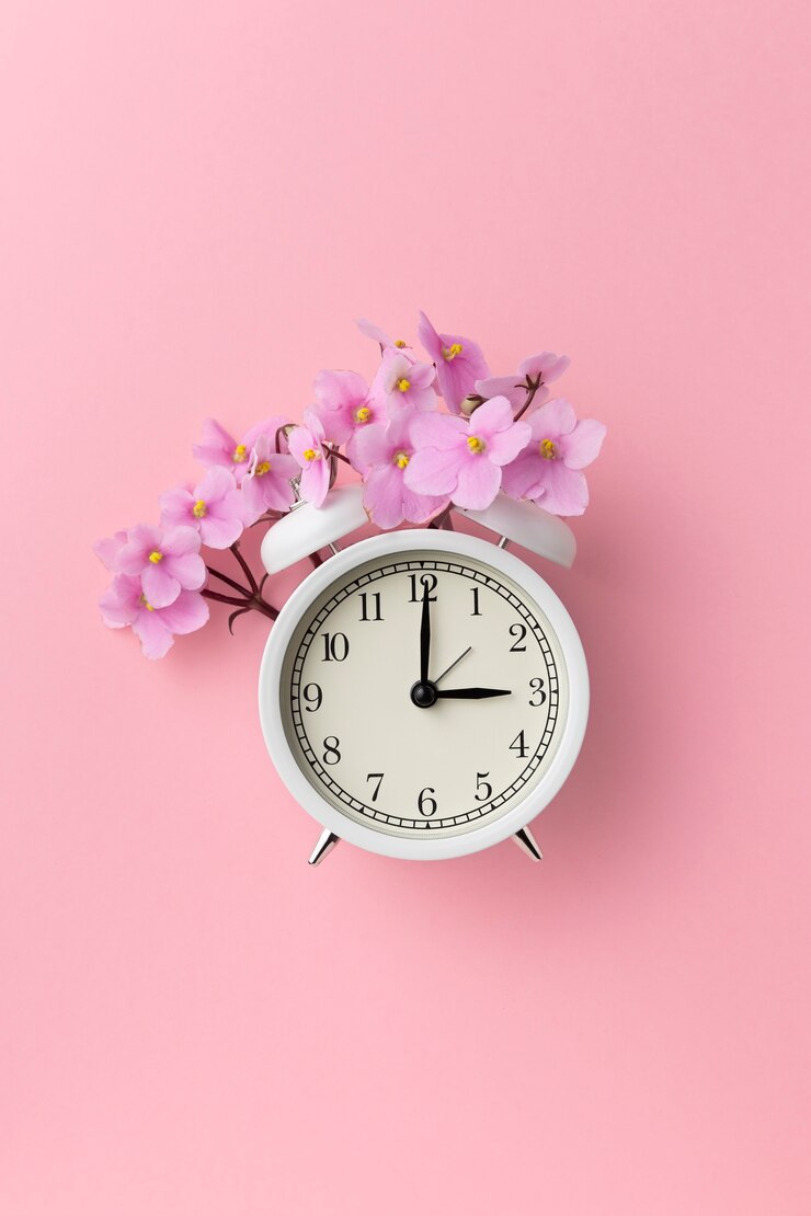 Photo gratuit beau concept de changement d'heure de printemps