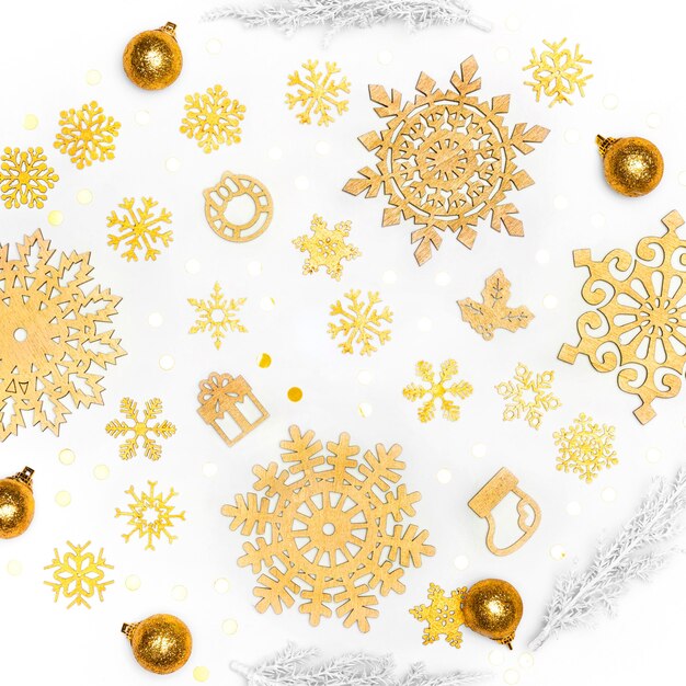 Beau concept de Noël doré