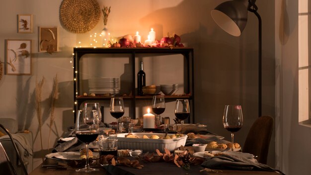 Beau concept de repas de Thanksgiving