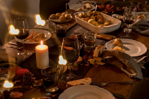 Beau concept de repas de Thanksgiving