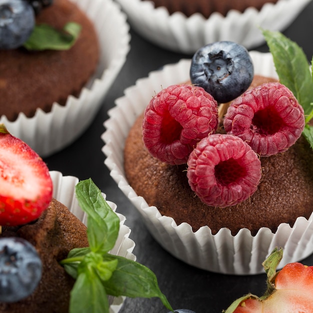 Beau et délicieux dessert à la framboise