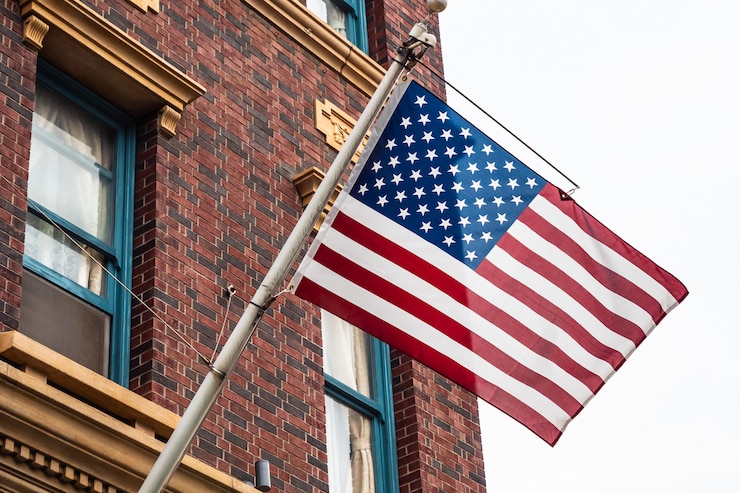 Photo gratuit beau drapeau américain ou usa