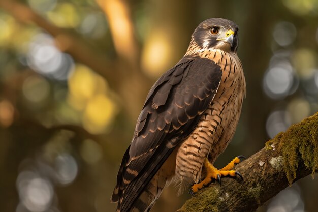 Le beau faucon dans la nature