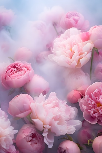 Photo gratuite beau fond d'écran avec des fleurs roses