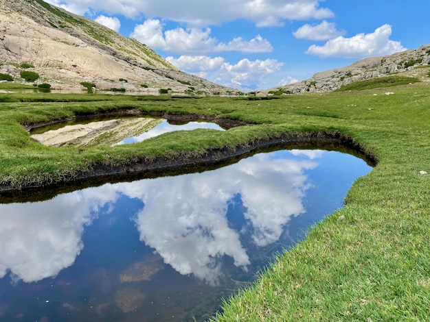 Beau lac dans le Parc Naturel Régional de Corse Corte France