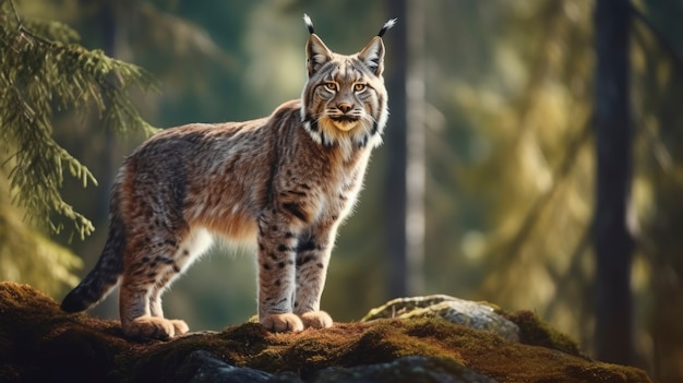 Photo gratuite beau lynx roux dans la nature