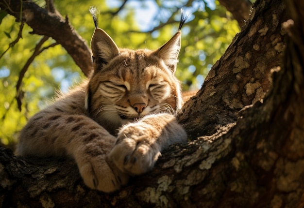 Photo gratuite beau lynx roux dans la nature