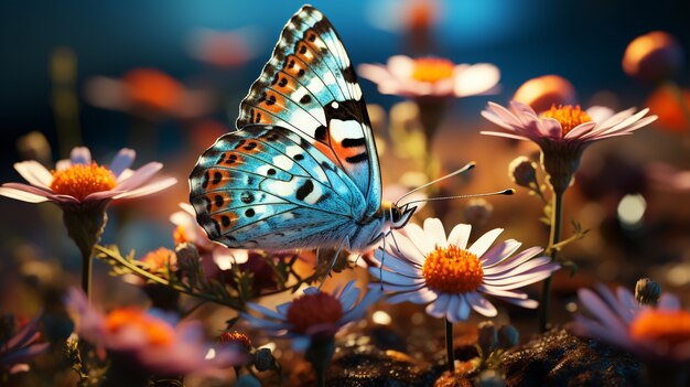 Beau papillon dans la nature
