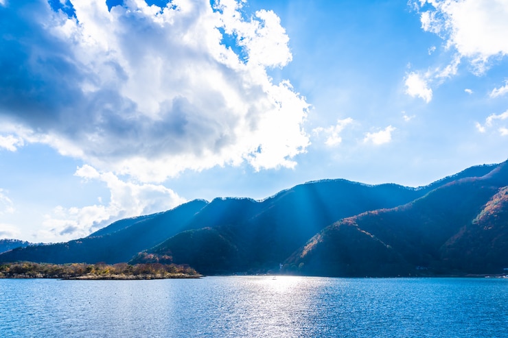 Photo gratuit beau paysage autour du lac kawaguchiko