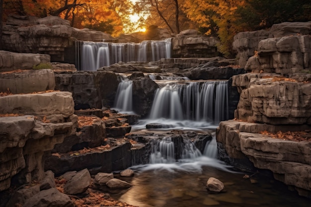 Photo gratuite beau paysage de cascade