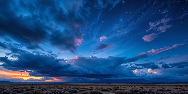 Photo gratuit un beau paysage avec un ciel bleu