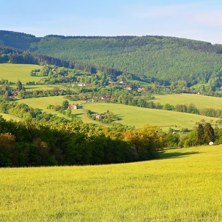 Photo gratuit beau paysage dans les montagnes en été. république tchèque - les carpates blanches - europe.