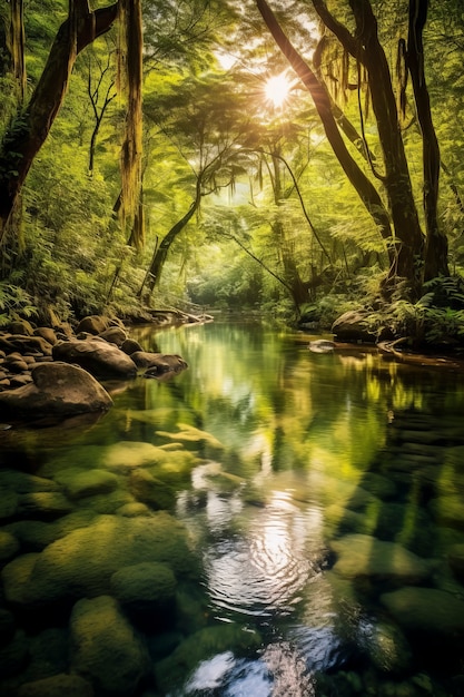 Photo gratuite un beau paysage forestier