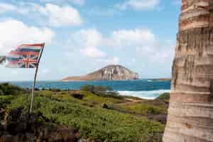 Photo gratuite beau paysage hawaï avec la mer bleue