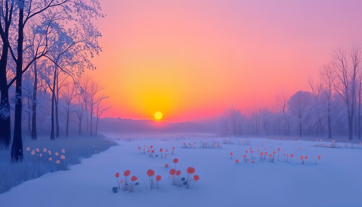 Photo gratuit le beau paysage d'hiver