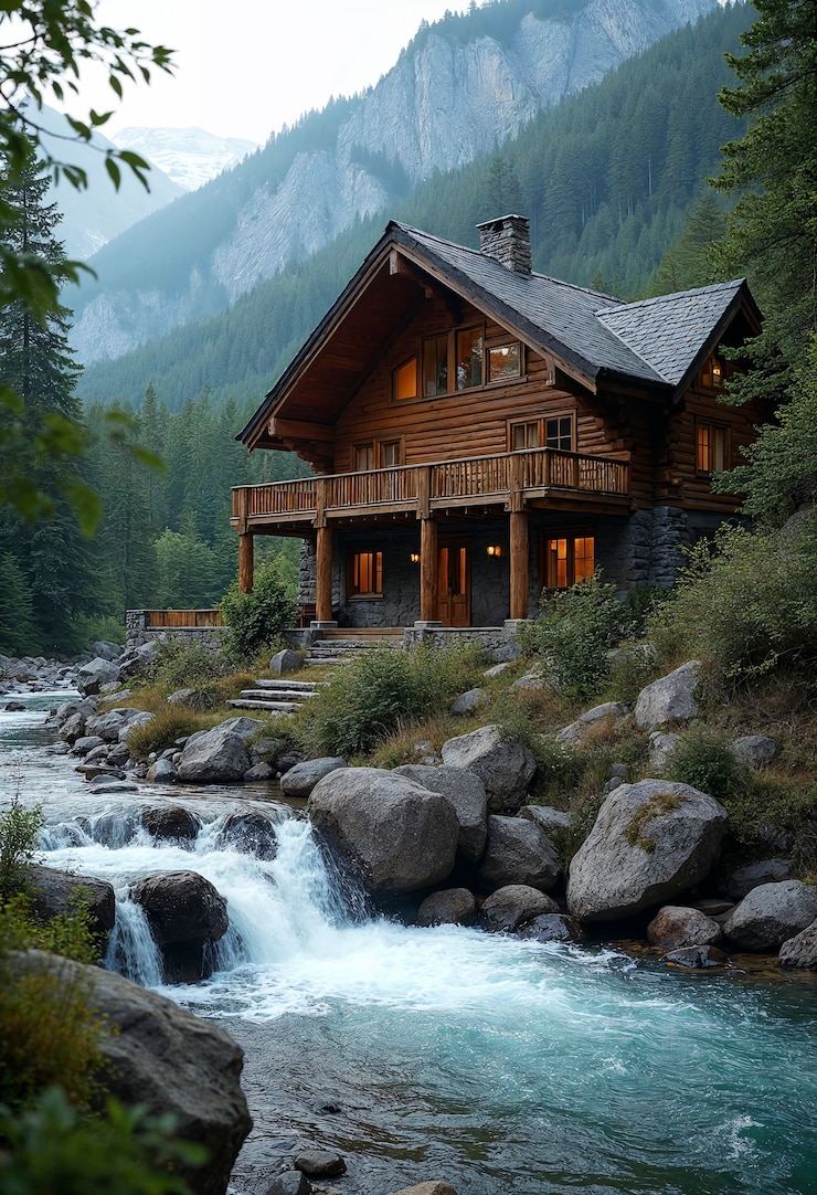 Photo gratuit beau paysage de maison rustique
