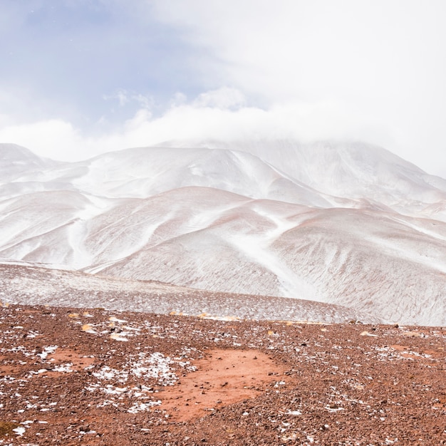 Beau paysage de montagne blanche