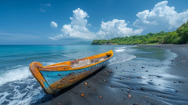 Photo gratuite beau paysage naturel avec une plage de sable noir et l'océan