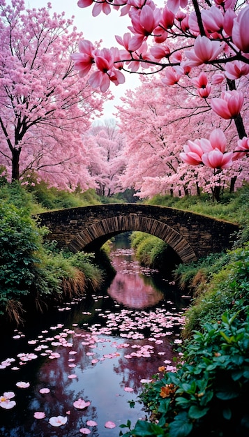 Beau paysage de printemps avec des fleurs en fleurs