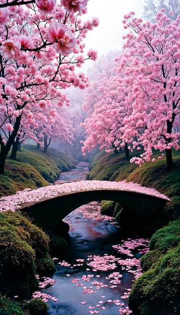 Beau paysage de printemps avec des fleurs en fleurs
