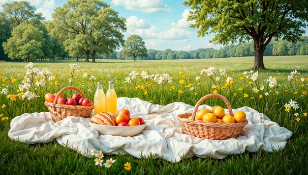 Beau paysage de printemps avec des fleurs en fleurs