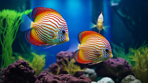 Photo gratuite beau poisson coloré exotique
