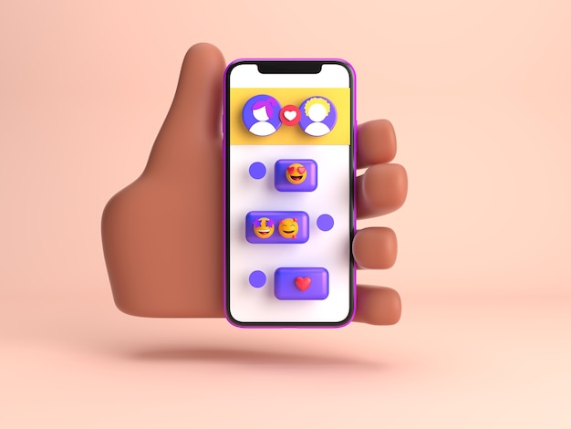 Photo gratuite beau rendu du concept d'application de rencontres