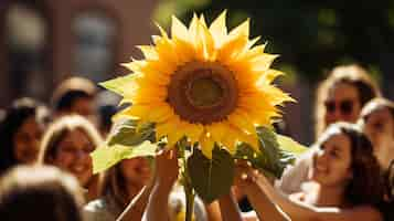 Photo gratuite le beau tournesol dans la nature