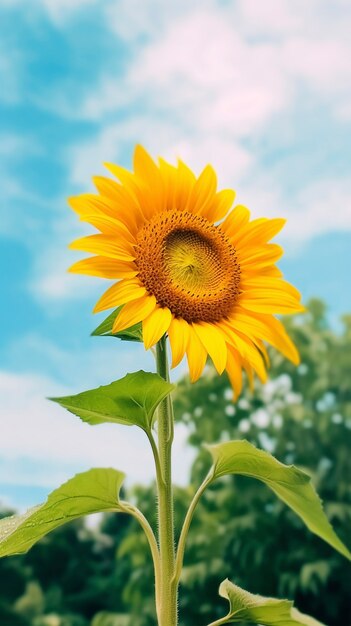 Beau tournesol à l'extérieur