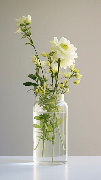 Beau vase à fleurs dans le studio