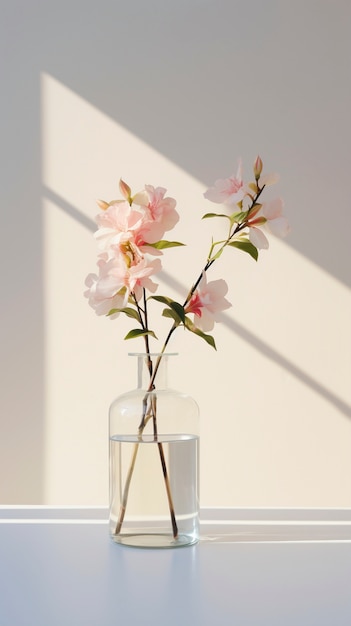 Beau vase à fleurs dans le studio