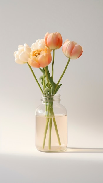 Photo gratuite beau vase à fleurs dans le studio