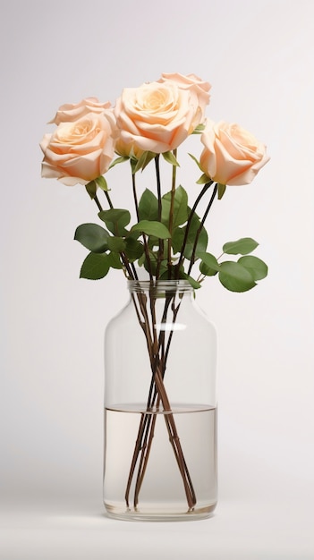 Beau vase à fleurs dans le studio