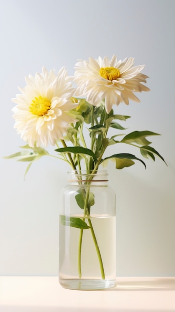 Beau vase à fleurs dans le studio