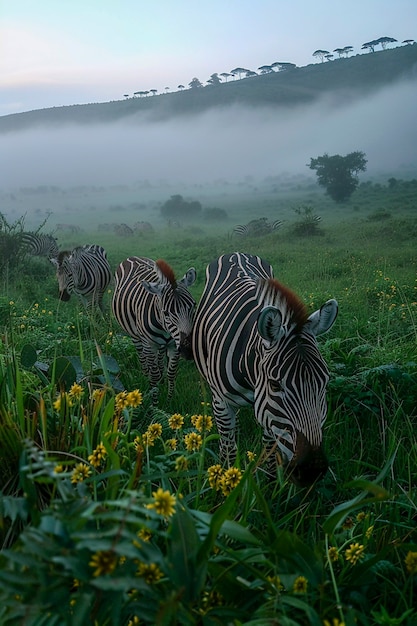 Le beau zèbre dans la nature