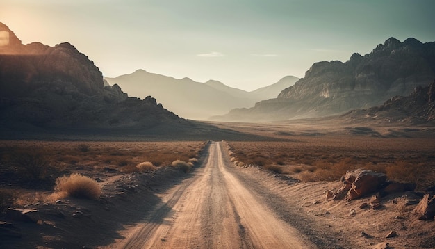 Beauté de la chaîne de montagnes dans l'aventure de terrain extrême de la nature générée par l'IA