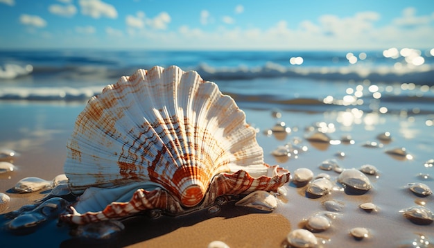 Photo gratuite beauté dans la nature scène tranquille d'été au bord de l'eau relaxation générée par l'intelligence artificielle