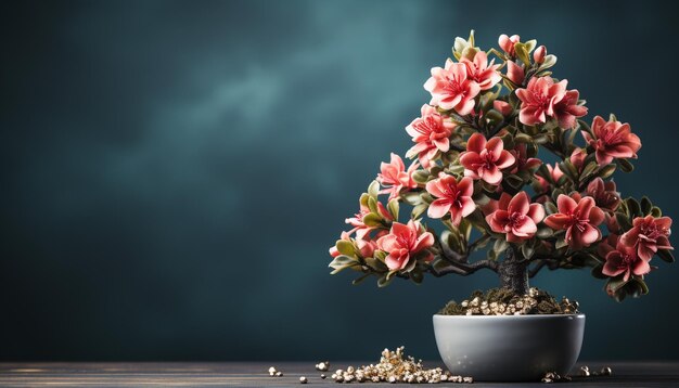 La beauté de la nature dans un vase fleurit sur une table en bois générée par l'intelligence artificielle