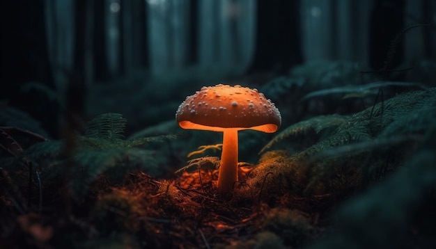 La beauté visqueuse du champignon prospère à l'extérieur, générée par l'IA