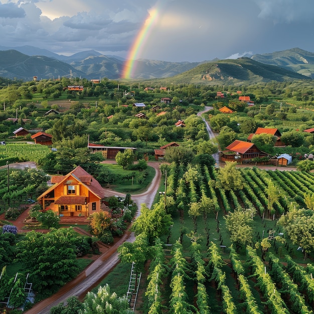 Photo gratuite beautiful rainbow  in nature