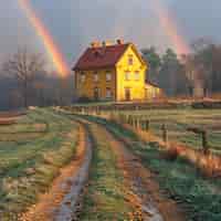 Photo gratuite beautiful rainbow in nature